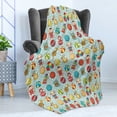 thumbnail image 4 of Cartoon Soft Flannel Fleece Blanket, Vintage Old Childrens Toys Pattern on Polka Dotted Background Playful Nursery Theme, Cozy Plush for Indoor and Outdoor Use, 60" x 80", Multicolor, by Ambesonne, 4 of 5