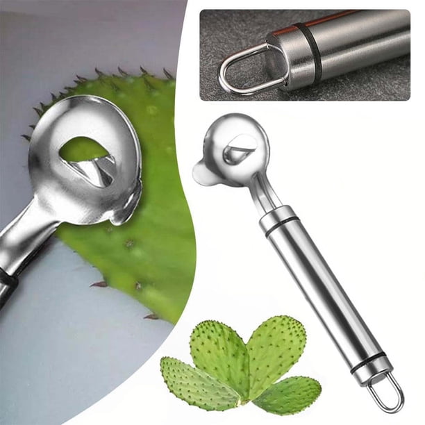 Juego de 3 peladores de acero inoxidable con cuchara para quitar fácilmente las espinas, agarre antideslizante y apto para lavavajillas para una limpieza rápida, ideal para cocineros caseros