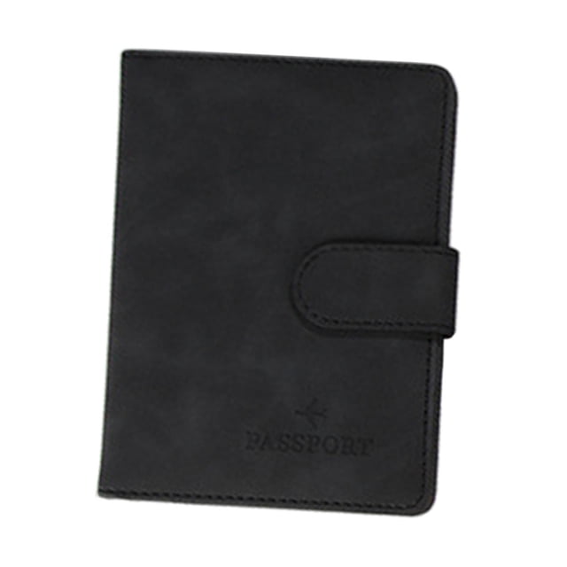 Estuche para Pasaporte perfecl de Viaje con Ranura para Tarjeta Telefónica Monedero de Cuero PU Negro