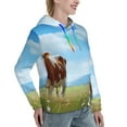 thumbnail image 6 of Honeii Cow Grazing Nature Pattern Womens Oversized Hoodies Long Sleeve Sweatshirts Pullover Fall Outfits with Pocket-X-Large, 6 of 7