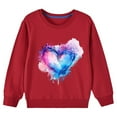 thumbnail image 3 of Girl Sweatshirt Toddler 4T Butterfly Print Long Sleeve Cute Sweatshirts Crew Neck 2-9y Little Girl Tops, Red, 9 Years, 3 of 4