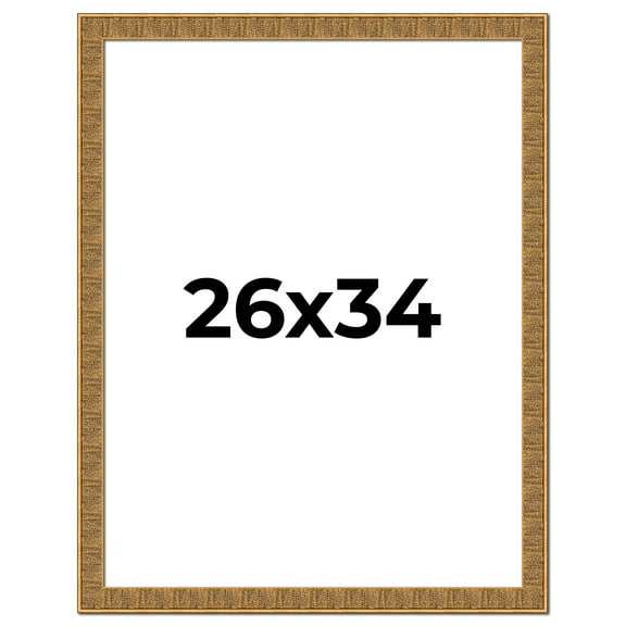 26x34 Frame Black and Gold Distressed Solid Wood Sonoma Picture Frame | 1.625 Inch Moulding Width |