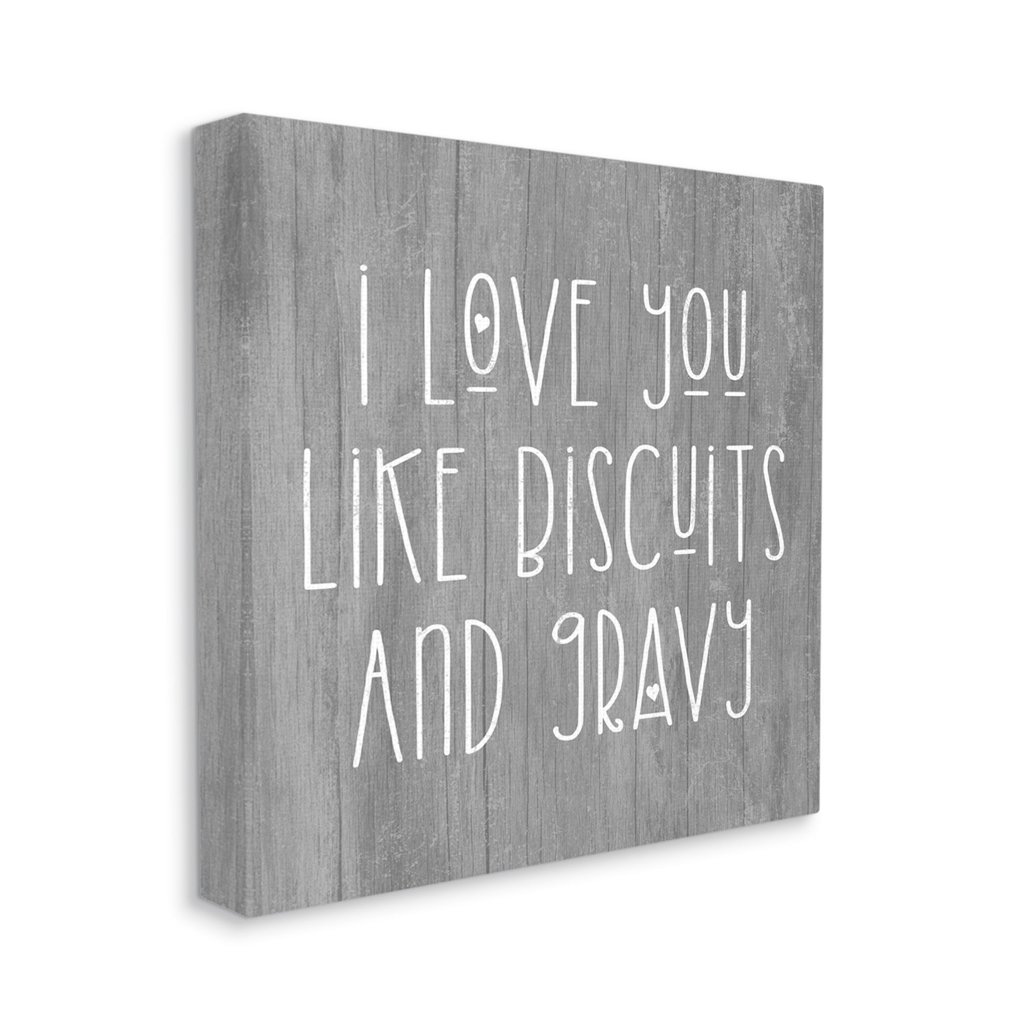 Stupell Industries Biscuits & Gravy Romantic Southern Country Phrase Graphic Art Gallery Wrapped Canvas Print Wall Art, Design by Daphne Polselli