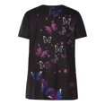 thumbnail image 4 of Blusa suelta de manga corta con cuello redondo y estampado a la moda para mujer Pompotops hfajkhk128986, 4 of 8