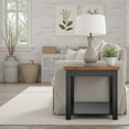 thumbnail image 2 of Bridgevine Home 24" Farmhouse Side Table – Two-Tone Wood End Table, Solid MDF Core with Veneer, Fully Assembled, Living Room Accent Table, 2 of 10
