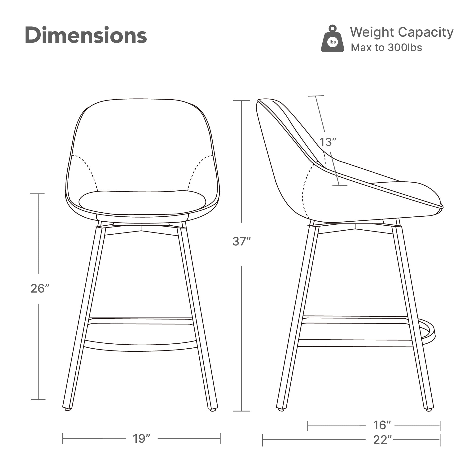 Spruce & Spring 26" Swivel Bar Stools Set of 2, Upholstered Counter Height Stools with Footrest & Metal Base, for Kitchen Island & Home Bar, Saddle Brown Faux Leather