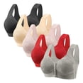 thumbnail image 3 of Sakmal Everyday Bralettes for Women Front Closure Side Smoothing Lace Beige Stretch Bras for Women 36,5-Pack, 3 of 4