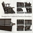 thumbnail image 5 of Fortune Candy 3-Seater Wooden Porch Swing with Cup Holders, Heavy Duty 880 lbs, Deep Brown-5ft, 5 of 7