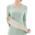 thumbnail image 6 of Thermal Undershirt for Women Long Sleeve Base Layer Tops Plus Size Winter Lined Seamless Stretch Shirts Solid Color Thickened Warm Innerwear Cold Seasons Women's Thermal Underwear, 6 of 8