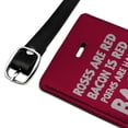 thumbnail image 2 of Poems are Hard Bacon Rectangle Leather Luggage Card Suitcase Carry-On ID Tag, 2 of 7