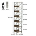 Bookshelf Narrow Bookcase Tall Skinny Storage Rack Shelf 6 Tier