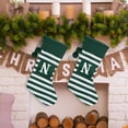 thumbnail image 5 of Rkxzt 20 Inches Initial Monogram Embroidered Christmas Stocking Striped knitted Christmas Decorations Stocking Green Letter Stockings for Family Holiday and Xmas Tree Fireplace Decor-N-Green, 5 of 5