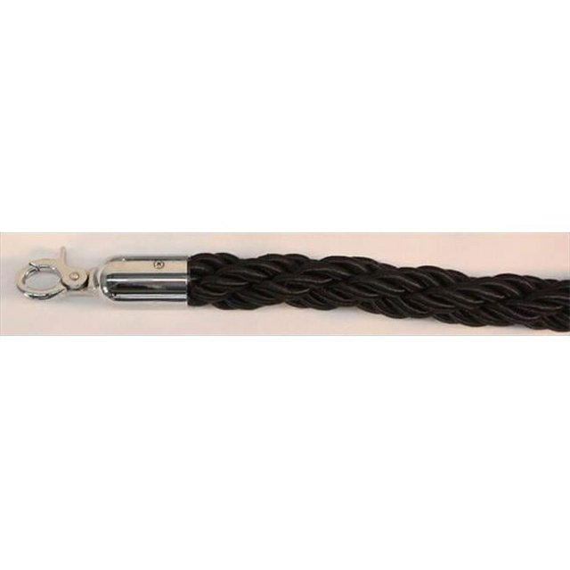 VIP Crowd Control 1672 60 in. Braided Rope with Mirror Closable Hook - Black