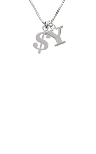 Silvertone Rounded Dollar Sign - Y 