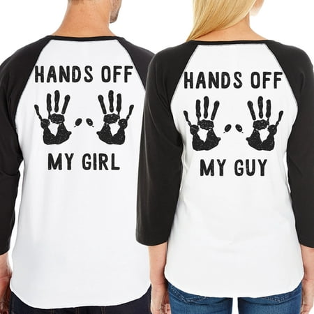 Hands Off My Girl My Guy Cute Matching Baseball Tees For (Guy And Girl Best Friend Shirts)