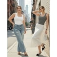 thumbnail image 4 of MOYIKO Women Sleeveless Summer Top Ribbed Tank Top Sleeveless Basic T-shirt Square Neck Medium Gray Vest Tee XS, 4 of 8