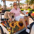 thumbnail image 3 of Golf Cart Seat Covers for 2 Seater,Sunflower Microfiber Cart Seat Towel Blanket,Spring Summer Floral Watercolor Botanical Absorbent Breathable Non Slip Bench Seats Protector for Golf Course 51"x31", 3 of 9