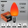 thumbnail image 2 of OptiCore C7 Opaque Ceramic Style Orange LED Christmas Lights Replacement Bulbs, Pack of 25, Shatterproof 0.84W, E12 Base, 2 of 5