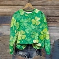 thumbnail image 6 of Levmjia Womens Sweatshirts Fashion Loose Round Neck Solid Color Long Sleeve St. Patrick's Day Printed Casual Shirt Holiday Breathable Comfortable Work Home Wear, 6 of 7