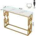 thumbnail image 4 of Tribesigns 42.5" Gold Console Table, Modern White Faux Marble Sofa Tables Entryway Hallway Foyer Table for Living Room, 4 of 6
