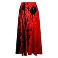 thumbnail image 5 of Nmnitkp Skirts for Women Halloween Print Women's Pleated Skirt Chiffon Elastic Waist A-Line Midi Length Skirt Fashionable Trends Maxi Skirt, 5 of 6