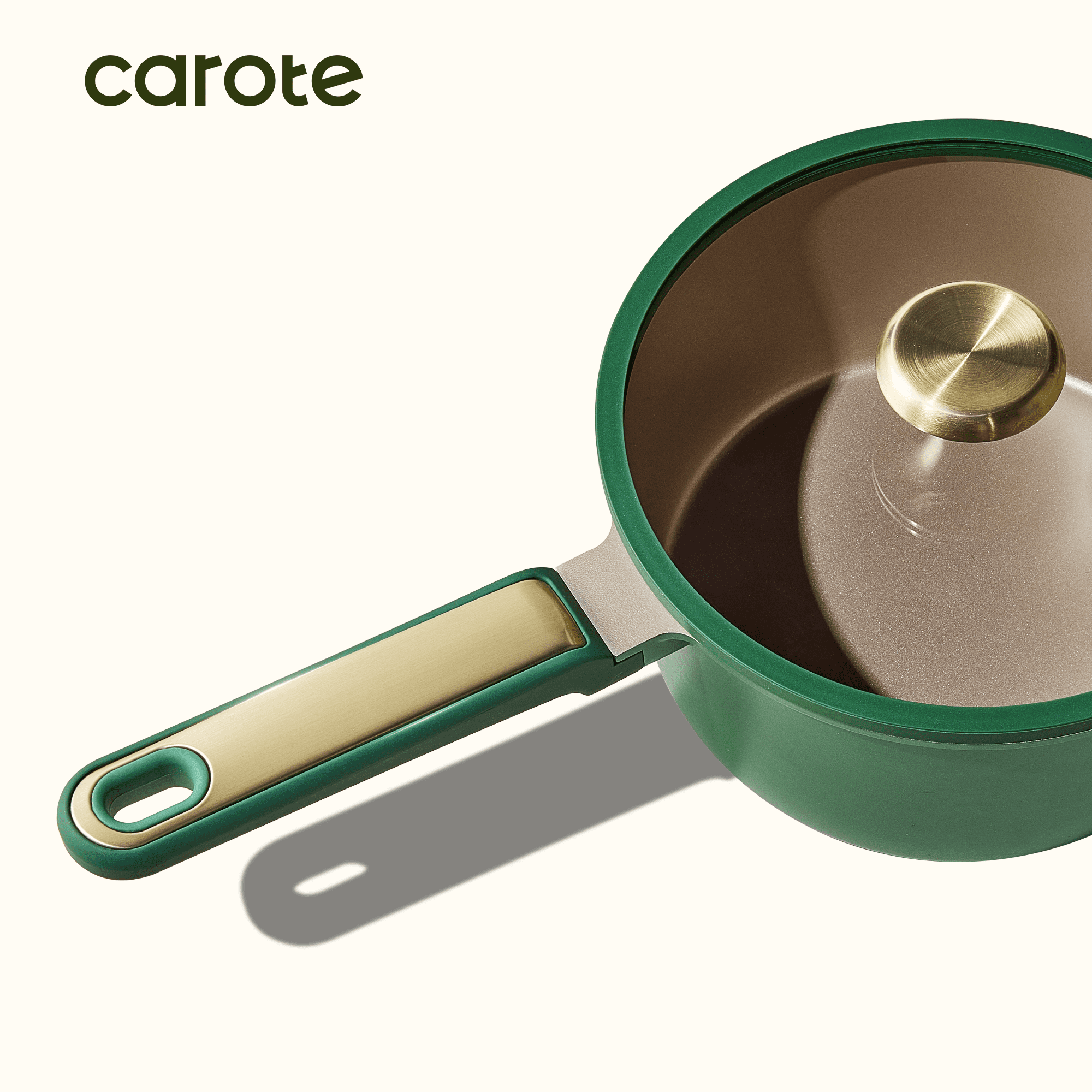 Carote Juego de 18 Piezas de Ollas y Sartenes, Utensilios de Cocina Antiadherentes con Tapas, Compatible con Inducción, Juego de Cocina con Utensilios y Protectores, Verde