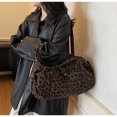 thumbnail image 2 of KKLDOGS Leopard Print Canvas Duffle Bag, Large Capacity Casual Weekender Shoulder Handbag for Travel & Daily Use, 2 of 6