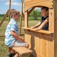 thumbnail image 6 of Backyard Discovery Montpelier Cedar Wood Swing Set, Slide, Clubhouse, Monkey Bars, 6 of 12