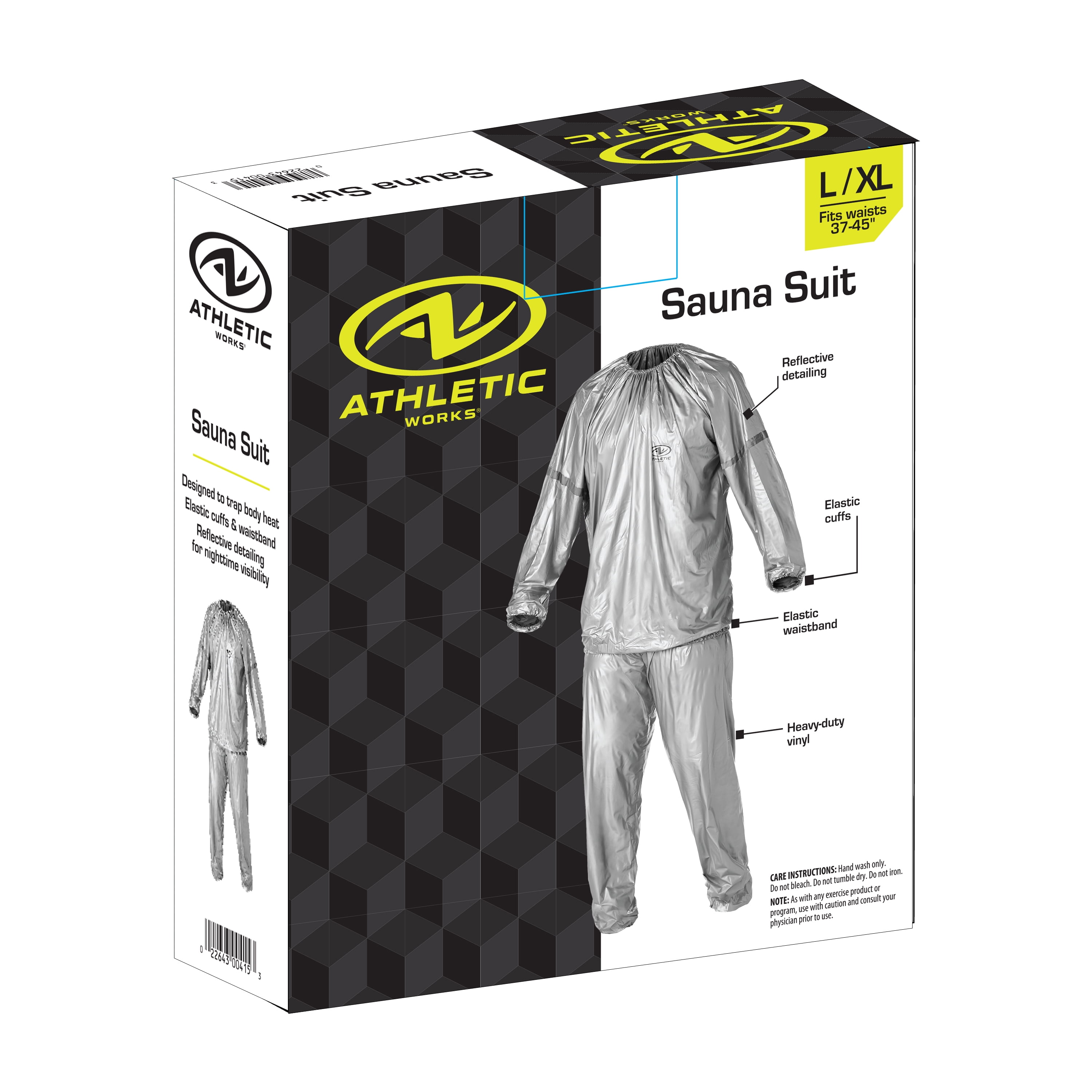 Athletic Works Sauna Suit, Large - Extra Large, Silver