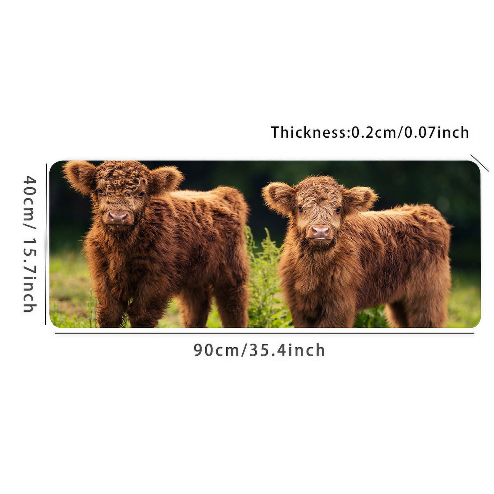 Cute Highland Cow Desk Mat Desk Pad Desk Decor Large Gaming Mouse Pad E-Sports Office Keyboard Pad Computer Mouse Non-Slip Computer Mat Gift For Teen/Boyfriend/Girlfriend