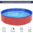 thumbnail image 5 of Hanmun Collapsible Kiddie Pool Hard Plastic Dog Pool - Ball Pit Portable Pet Bath Tub Durable Pool for Puppy, Toddler Outdoor Water Game for Backyard 47.2", Round, 5 of 7