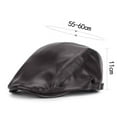 thumbnail image 3 of Aueoeo Men's Classic Faux Leather Hat Driving Ivy Hat Fishing Golf Beret Newsboy Flat Cap Cabbie Hat, 3 of 4