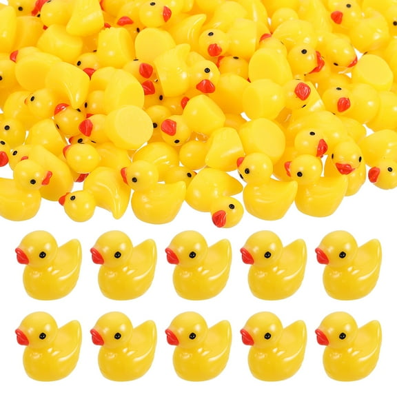 Mini Resin Ducks, Cute Tiny Ducks to Hide Miniature Figures Bulk Perfect for Dollhouse & Micro Fairy Garden & Landscape & Aquarium & DIY Craft Decor(Yellow, 60pcs)