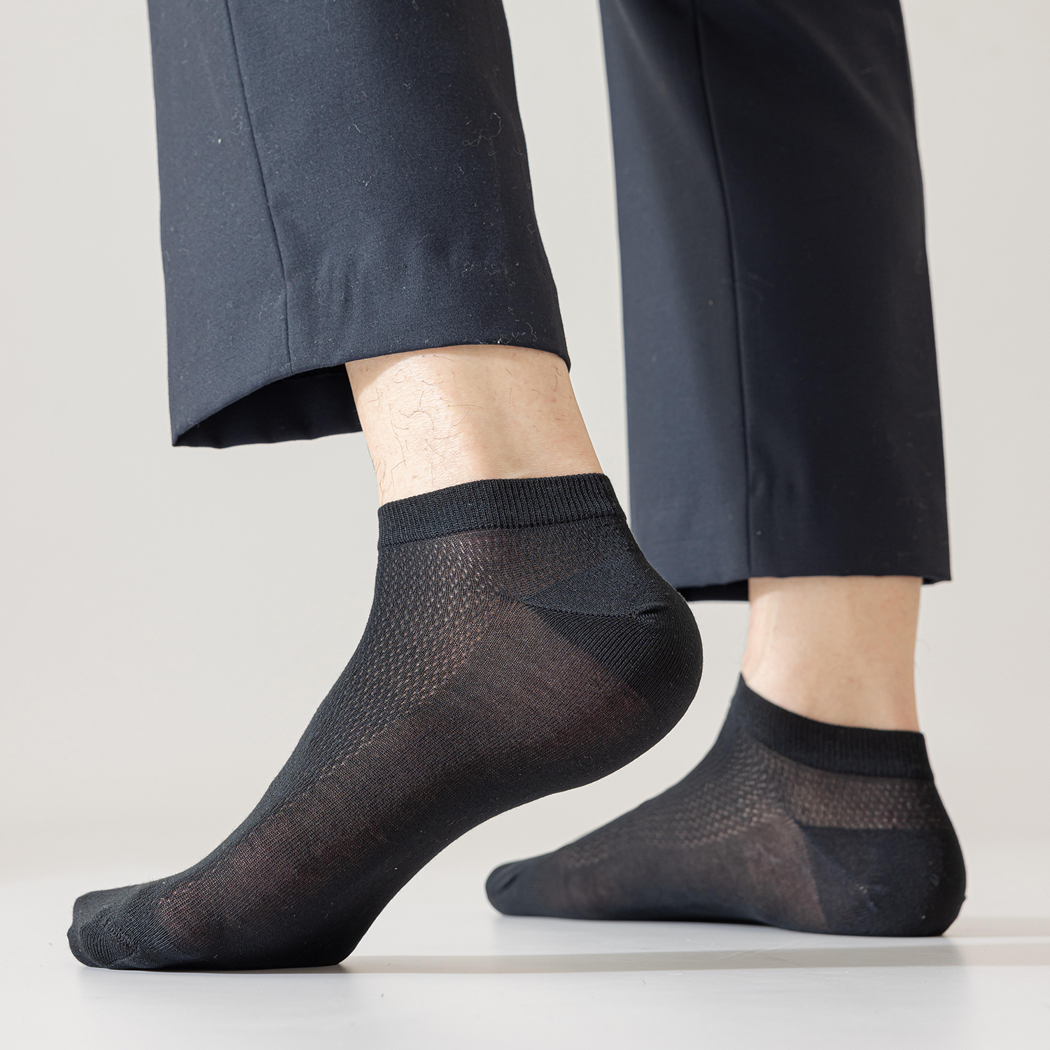 Sookeceks 6 Pairs Thin Ankle Socks for Men Breathable Mulberry Silk Socks Mesh Low Cut Soft Casual Socks Size 7-11