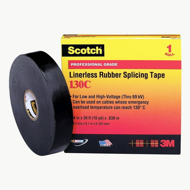 3M Scotch 130C Linerless Rubber Splicing Tape 2 in x 15 ft. (Black