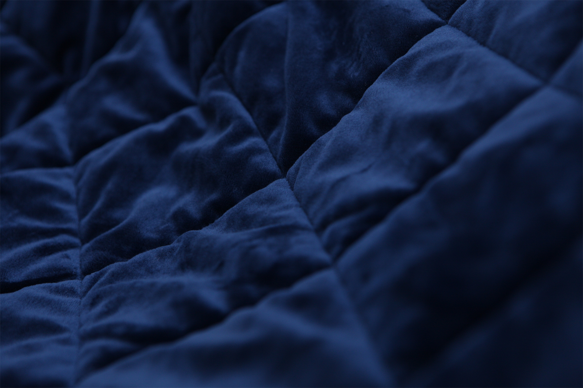 Luxry Cozy Soft Square Quilted Throw Blanket and Back Fleece, Navy Blue