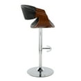 thumbnail image 5 of Symphony Adjustable Bar Stool, Chrome Bar Stools, Bar Chairs, Swivel Bar Stools, Bar Stools Set of 2 (Walnut Wood, Black), 5 of 6