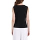 thumbnail image 3 of INSPIRAR CHIC Blusa sin mangas de cuello redondo con hombros fruncidos para mujer XL negra, 3 of 5