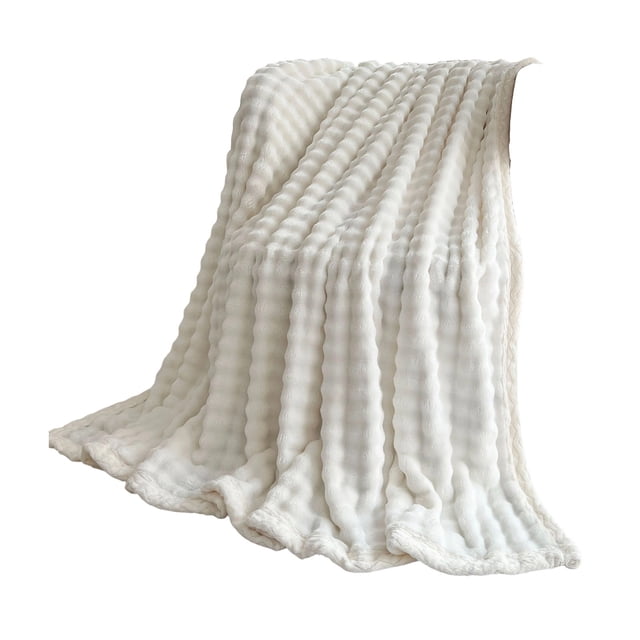 Double Sided Solid Color Fleece Blanket - Warm Soft All Season Throw for Home Use