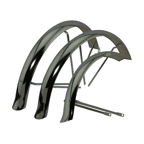 Bike 24 Flared Standard Hollow Trike Conversion Kit Fender Set Black.