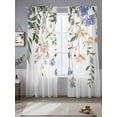 thumbnail image 2 of Spring Floral Leaves Sheer Curtains 84 Inch Length 2 Panels Set, Vintage Flowers Farmhouse Voile Window Treatment Rod Pocket Curtains Sheers Drapes for Bedroom/Living Room/Kitchen 52"x84"x2, 2 of 7