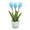 Blue, variant on BNNG Artificial Three-Headed Tulips Simulation Flower Bonsai Creative Ornament Simulation Plant for Home Office Living Room Table Desk Plants Decor