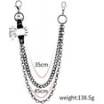 thumbnail image 6 of Unisex Punk Chains for Pants, Heavy Duty Belt Chains Hip Hop Trousers Jeans Chain with Lobster Clasps for Wallet Keys, 6 of 8