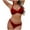 1-Wine, variant on 2025 Women's Push Up V Neck Bikini Sets Backless Two Piece Bathing Suit Solid Color Cheeky Swimsuits Cutout Swimwear