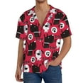 thumbnail image 3 of Xecao offers the Cute Dog for Men's Casual Short-sleeved Shirt, a button-up collared shirt with a pocket, perfect for beach vacations and yacht travel in the 4X-Large size., 3 of 7