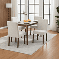 thumbnail image 2 of TacleeKii Dining Chairs Set of 2, Linen Kitchen Side Chairs with Wooden Legs, for Dining Room Restaurant, Beige, 2 of 5