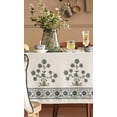 thumbnail image 5 of Designer Blue Tablecloth for Rectangle Tables,Vintage Linen with Leaves and Flowers Pattern Tablecloths,Farmhouse Floral Table Cover Cloth Decor for Kitchen Dining Christmas,55"*71", 5 of 6