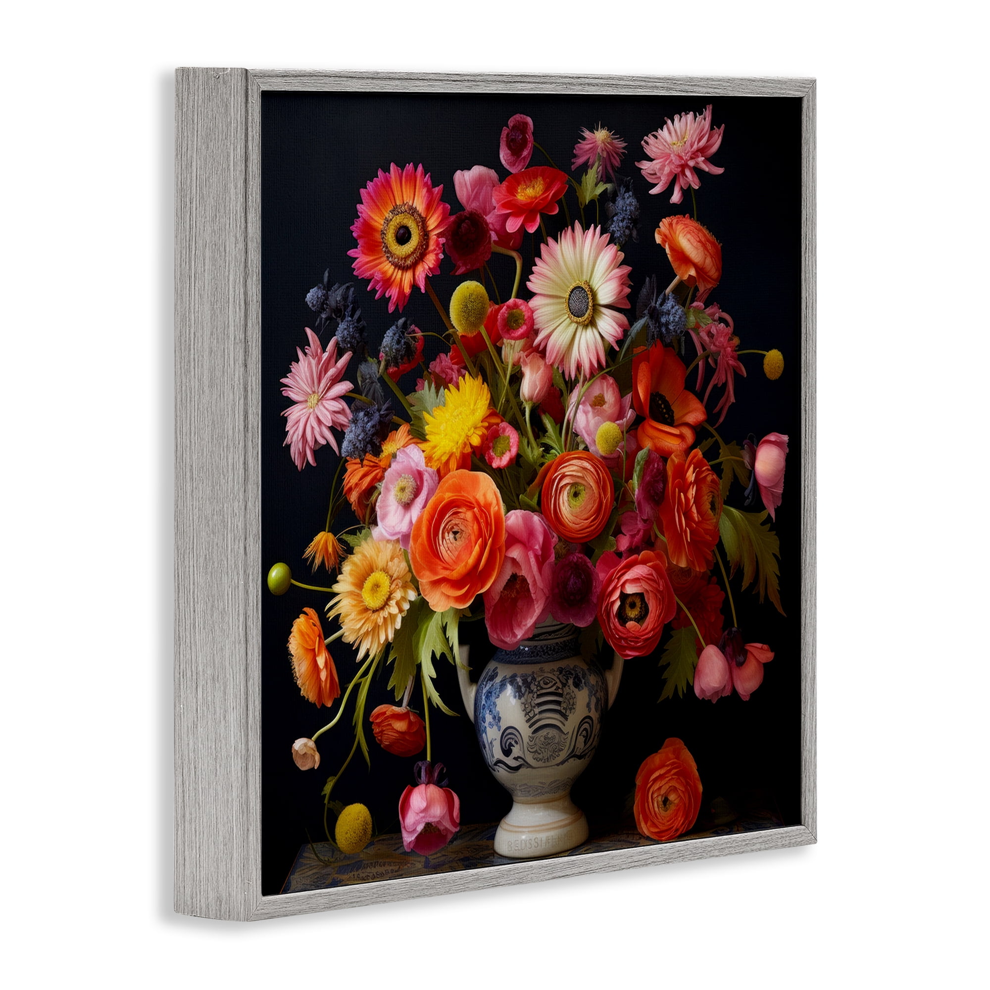 Stupell Industries Harmonious Spring Bouquet Gray Framed Giclee Art, design by Lazar Studio