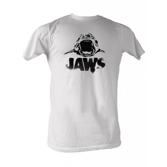 Jaws Black Logo White Adult T-Shirt 4Xl