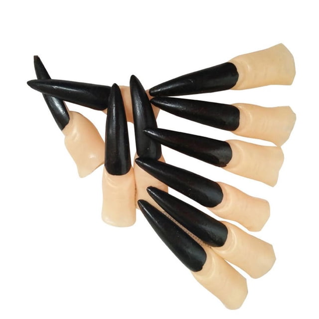 Uñas postizas Hugo Monster Finger Nail Trick Games Accesorios de maquillaje DIY negro